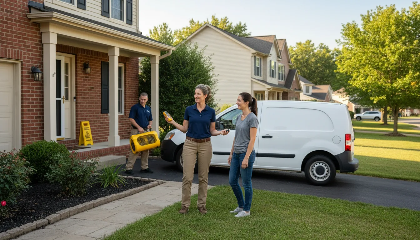 Residential water damage restoration in Olmsted, IL